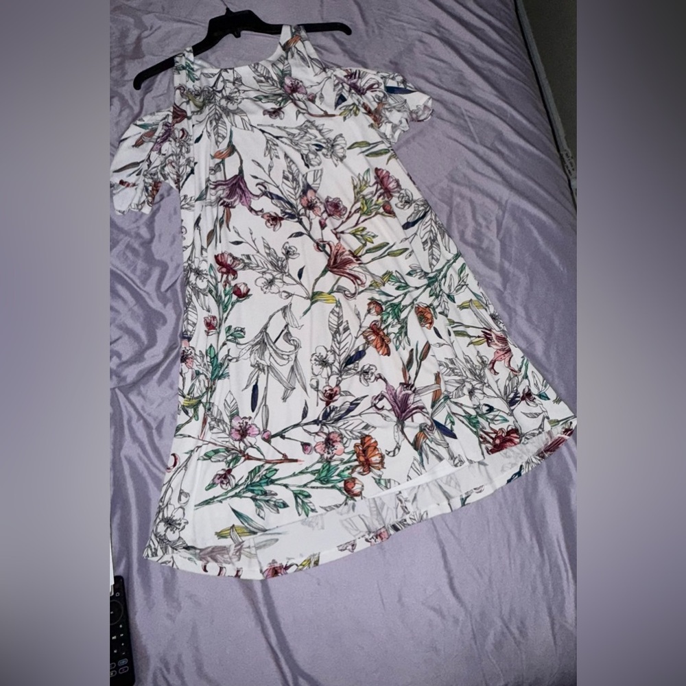Floral Cold Shoulder Dress